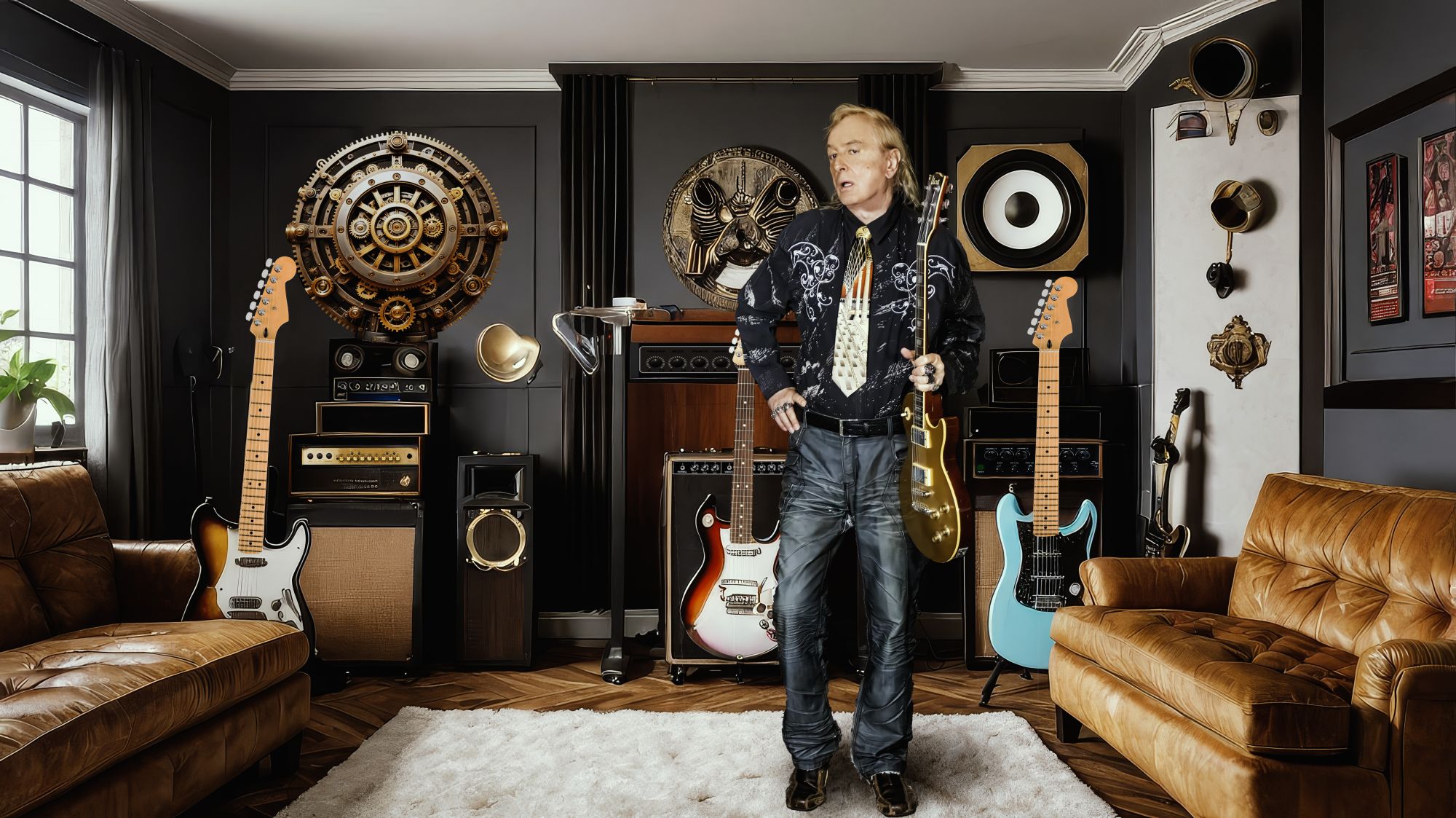 Room with guitars